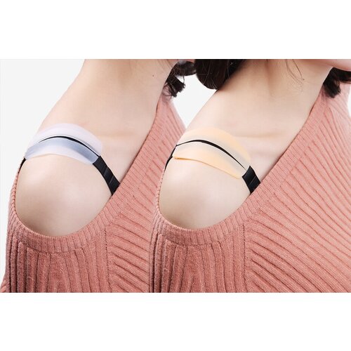 Силиконовая защита от натирания плеч бретельками белые (пара)