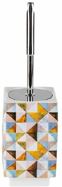 Ершик для унитаза Primanova D-20185 серия JOSE, форма квадрат, цвет разноцветный, материал керамика, размер 10,2x10,2x36 см, крепление напольное