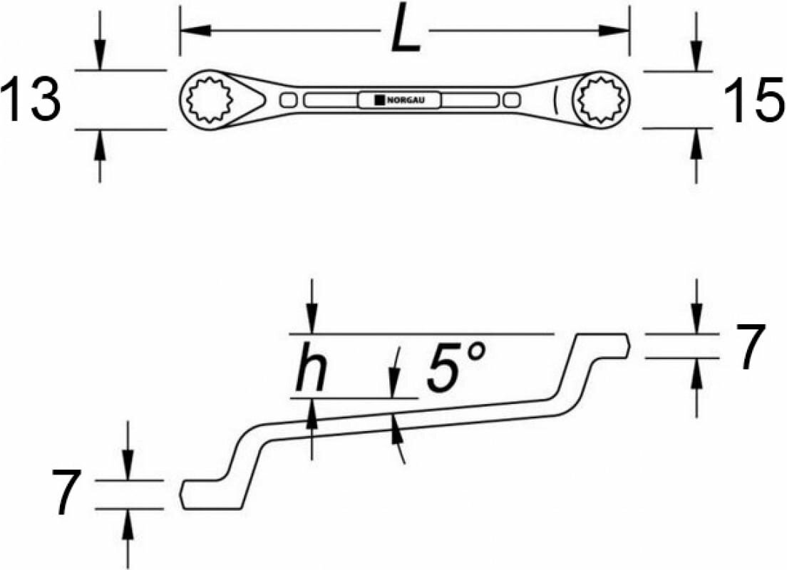 Двусторонний накидной ключ NORGAU - фото №3