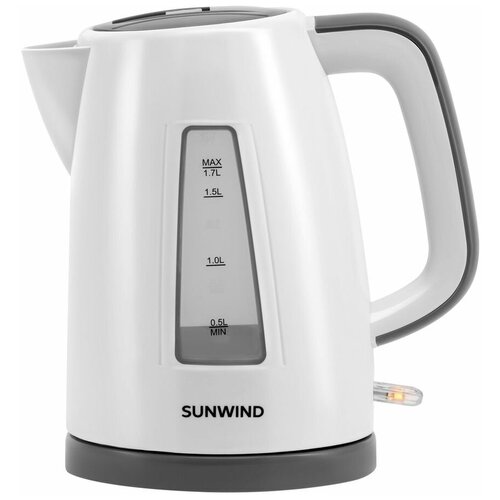 Чайник электрический SUNWIND SUN-K-30, 2200Вт, белый и серый чайник электрический garlyn k 100