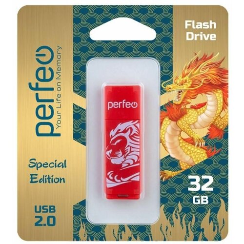 Флеш Perfeo USB 32GB C04 Red Lion флэш диск usb perfeo 32gb c04 red koi fish pf c04rkf032