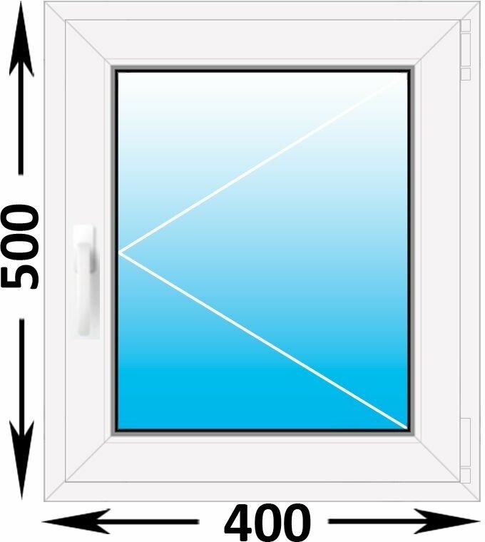 Пластиковое окно MELKE Lite 60 одностворчатое 400x500, с двухкамерным стеклопакетом (ширина Х высота) (400Х500)