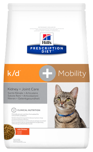 Сухой диетический корм для кошек Hill's Prescription Diet k/d + Mobility для поддержания здоровья почек и суставов, с курицей, 1,5кг - фотография № 1