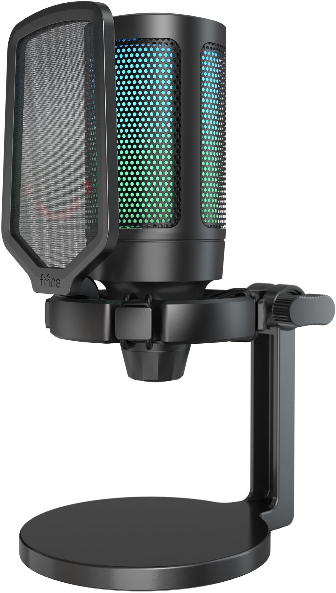 Конденсаторный RGB NEW USB-микрофон FIFINE AmpliGame A6 NEO, (Black), Игровой микрофон для стриминга, записи и подкастов