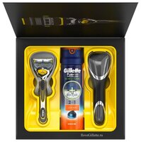 Набор Gillette футляр, гель для бритья Fusion ProGlide Sensitive, бритва Fusion ProShield сменные ле