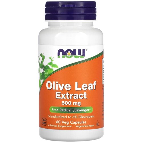 Капсулы NOW Olive Leaf Extract 500 мг, 70 г, 500 мг, 60 шт.
