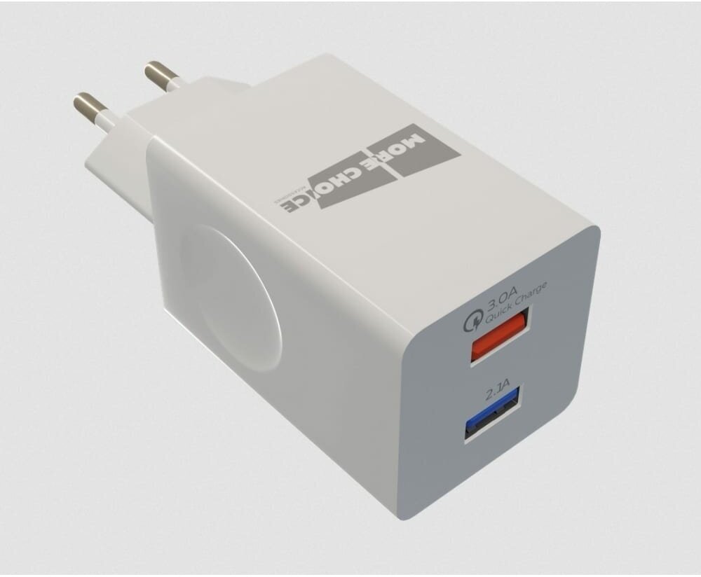 More Choice СЗУ Smart 2USB 3.0А QC3.0 быстрая зарядка для Type-C NC55QCaw