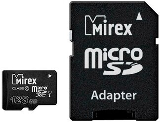 Карта памяти MicroSDXC 128Gb Mirex 13613-AD10S128 Class 10 UHS-I (SD адаптер)