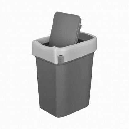 Контейнер для мусора пластиковый 25л серый - фотография № 3