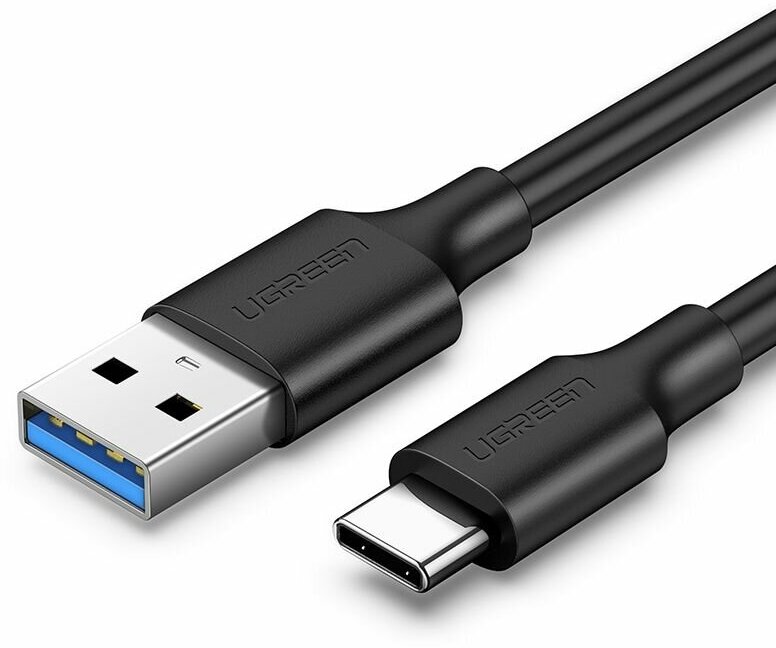 Кабель UGREEN US184 (20882) USB 3.0 A Male to Type C Male Cable Nickel Plating. Длина: 1 м. Цвет: черный