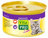 Корм для кошек Vita PRO Мяcной мусс Luxe для стерилизованных кошек, свинина (0.085 кг) 24 шт.