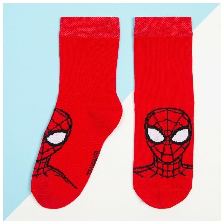 Носки для мальчика «Человек-Паук», MARVEL, 20-22 см, цвет красный