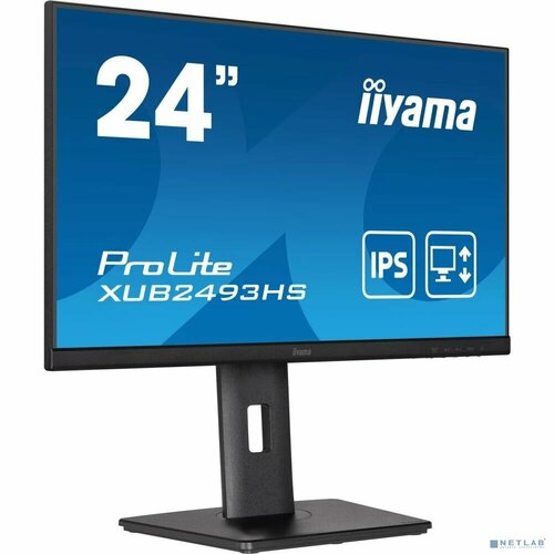 IIYAMA Монитор LCD IIYAMA 238 XUB2493HS-B5 черный IPS 1920x1080 75Hz 4ms 178178 250cd 10001 8bit6bitFRC 2x2W Pivot VESA чёрный 2353900₽