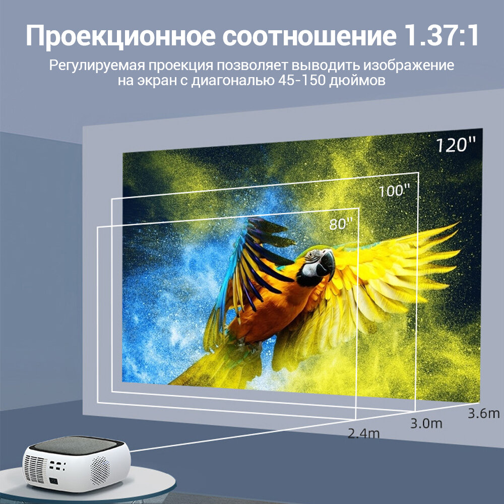 Проектор Lenovo Air H4 4K 500 Ansi, 1080P Full Hd — фото 3