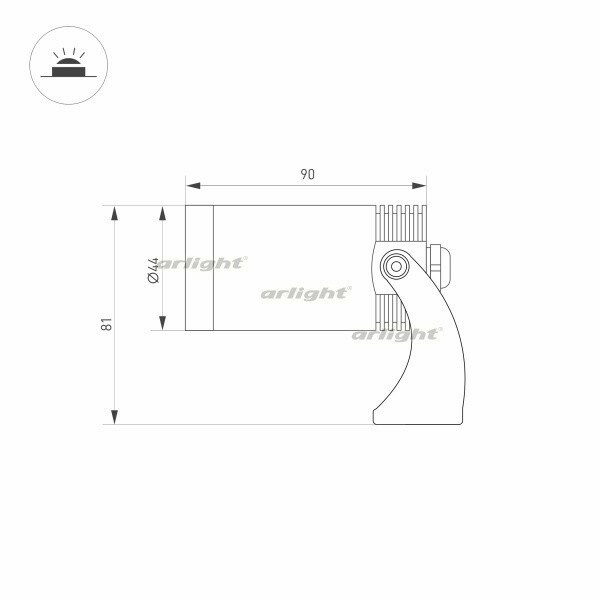 Уличный светодиодный светильник Arlight KT-Water-R44-8W White6000 / - фото №9