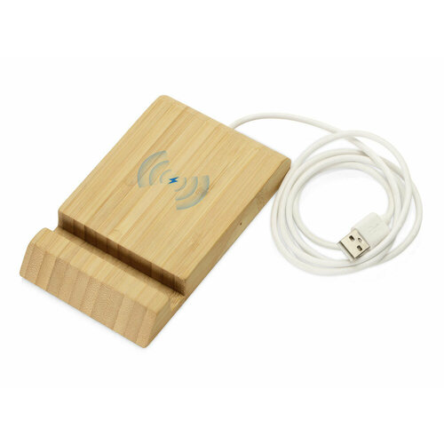 Беспроводное зарядное устройство из бамбука «Jetty», 10 Вт, натуральный