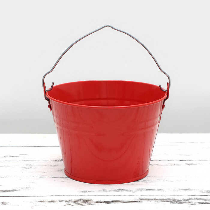 фото Ведро оцинкованное, красное, 3 л