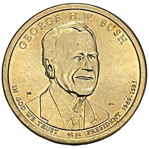 США 1 доллар 2020 г. (Президенты США - Джордж Буш) (P) монета 1 доллар джордж буш старший президенты сша сша 2020 г в состояние unc из мешка