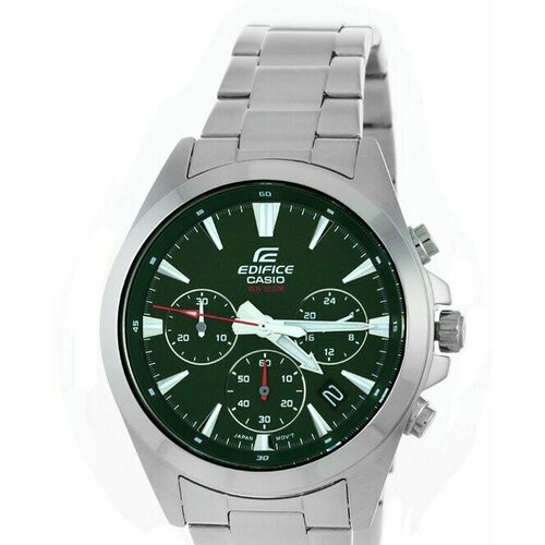 наручные часы casio edifice efv 630d 3a серебряный зеленый Наручные часы CASIO, серебряный