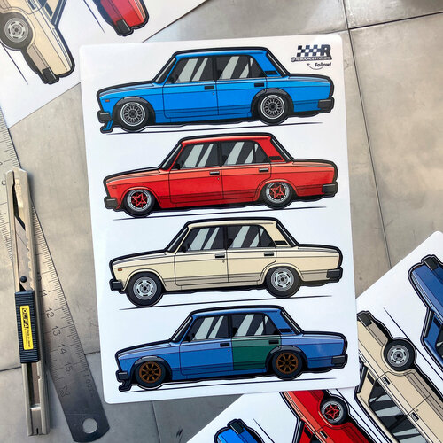 фото Набор наклеек с машинками жигули / resource stickers
