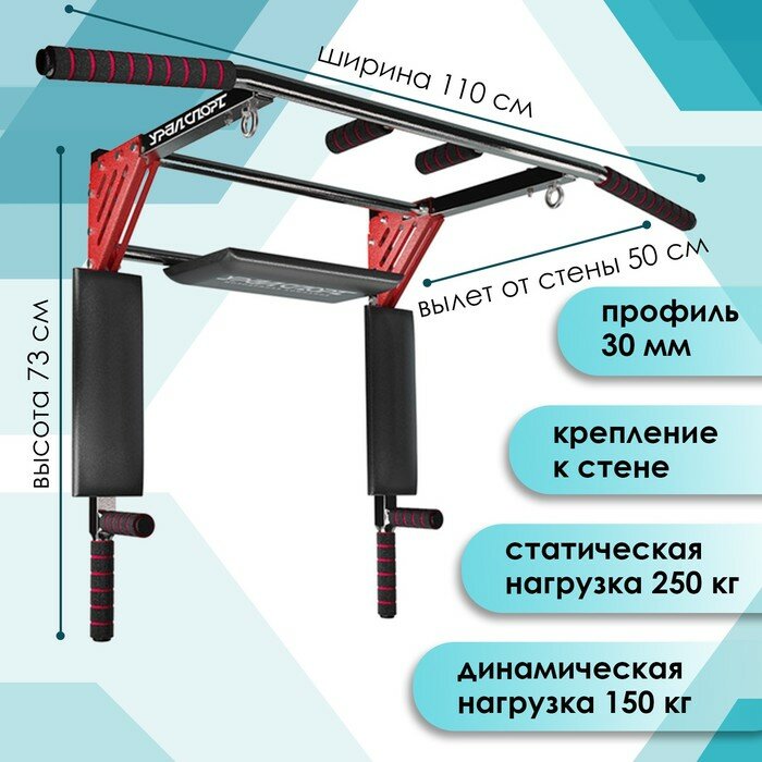 Турник настенный Sima-land Турник Урал 3 в 1 профи-кроссбар (5273475)