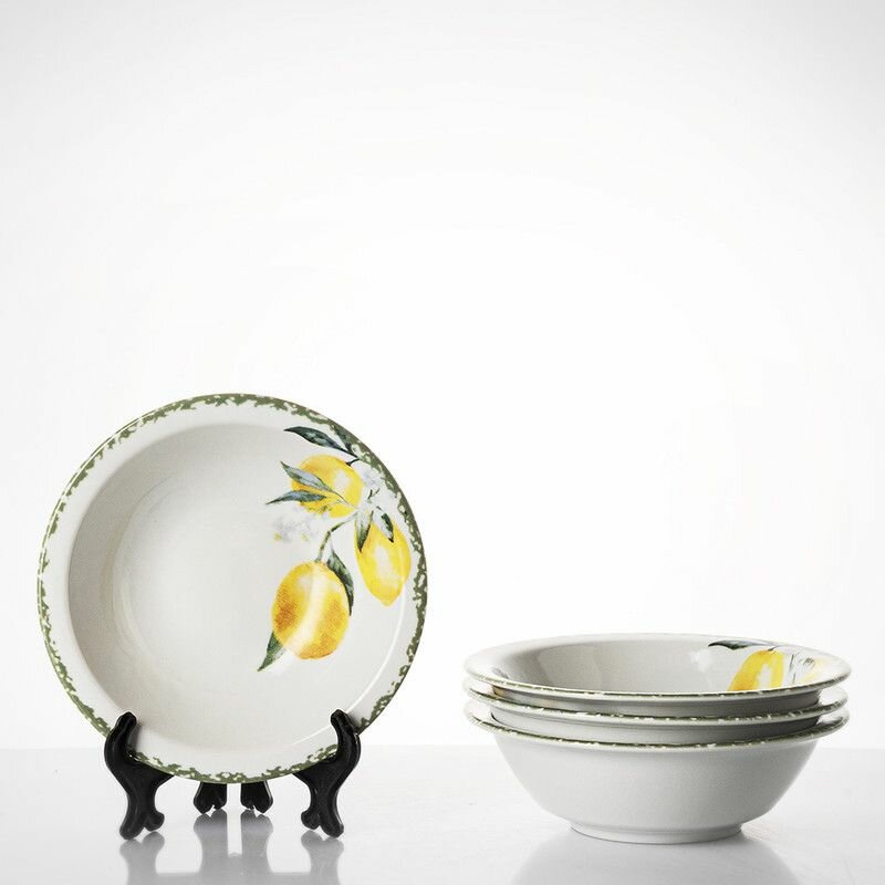 фото Набор фарфоровых салатников 4 шт. 350 мл. Добруш "Лимоны" ф. Тренд
