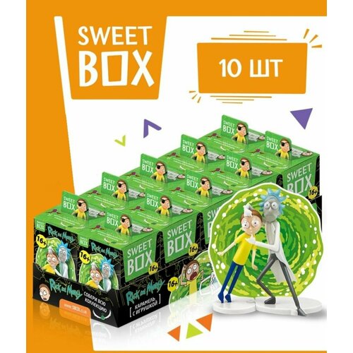 Жевательный мармелад Свитбокс Sweet box Рик и морти, с игрушкой в коробочке, 10шт по 10г