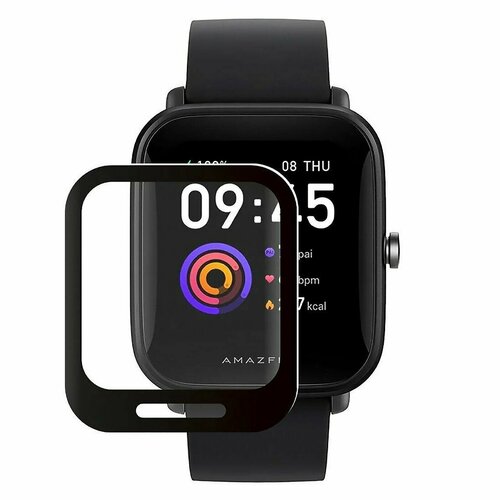 ремешок силиконовый gsmin elate 20 для amazfit bip u bip u pro оранжевый Защитная пленка для смарт-часов TPU Polymer nano для Amazfit Bip U/Bip U Pro, цвет чёрный, 1 шт.