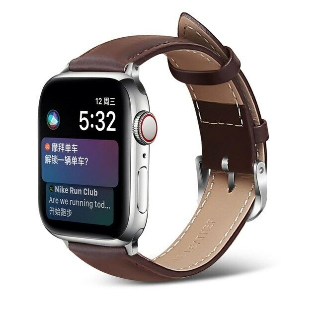 Ремешок на руку для Apple Watch 38/40/41 мм, кожа, темно-коричневый