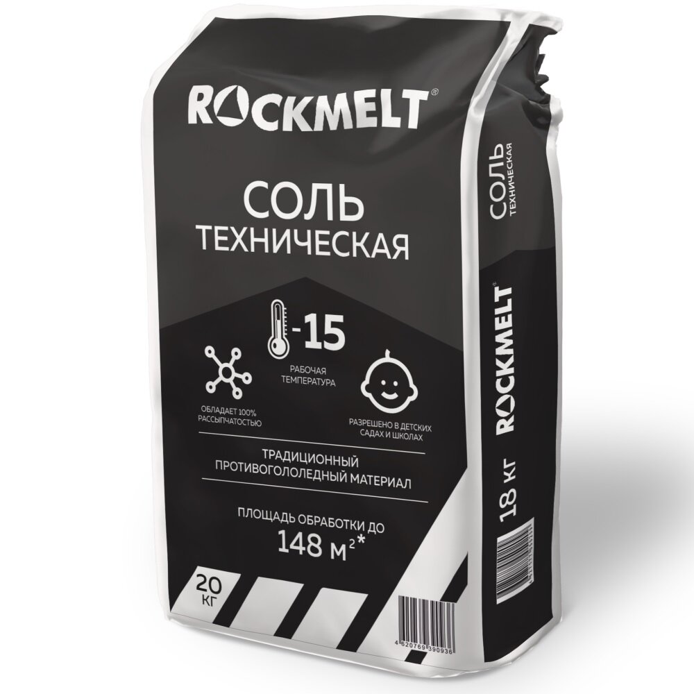 Антигололедный реагент Rockmelt Пескосоль 20 кг - фото №16