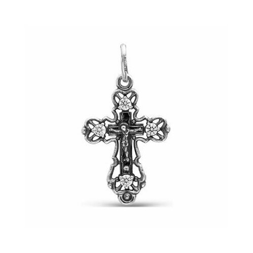фото Крест православный с бесцветными фианитами серебряный б5386890 красная пресня