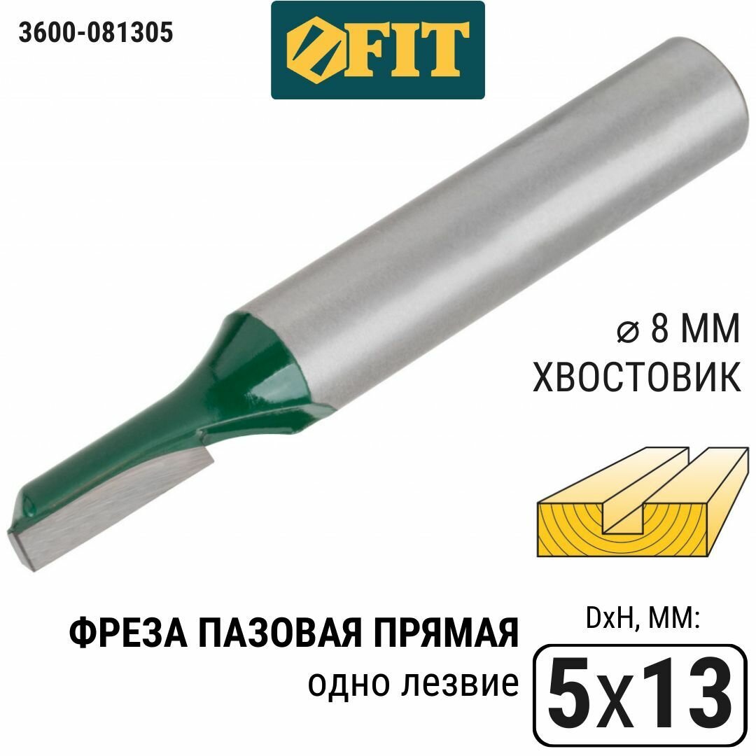 Фреза FIT 3600-081305 пазовая прямая с одним лезвием DxHxL=5х13х54мм — фото 9