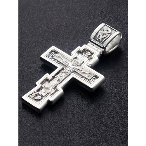 Крестик Angelskaya925 Крест серебряный мужской кулон подвеска серебро для мужчин, серебро, 925 проба, чернение, размер 6.2 см.