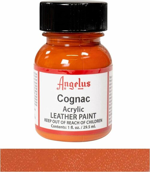 Акриловая художественная краска Angelus для ткани и кожи, Cognac 180 (темно-оранжевый), 29.5 мл