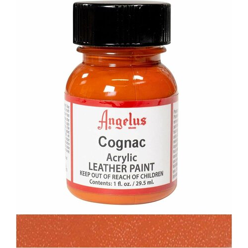 Акриловая художественная краска Angelus для ткани и кожи, Cognac 180 (темно-оранжевый), 29.5 мл
