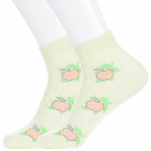 фото Носки lorenzline 2 пары, размер 22-24, зеленый