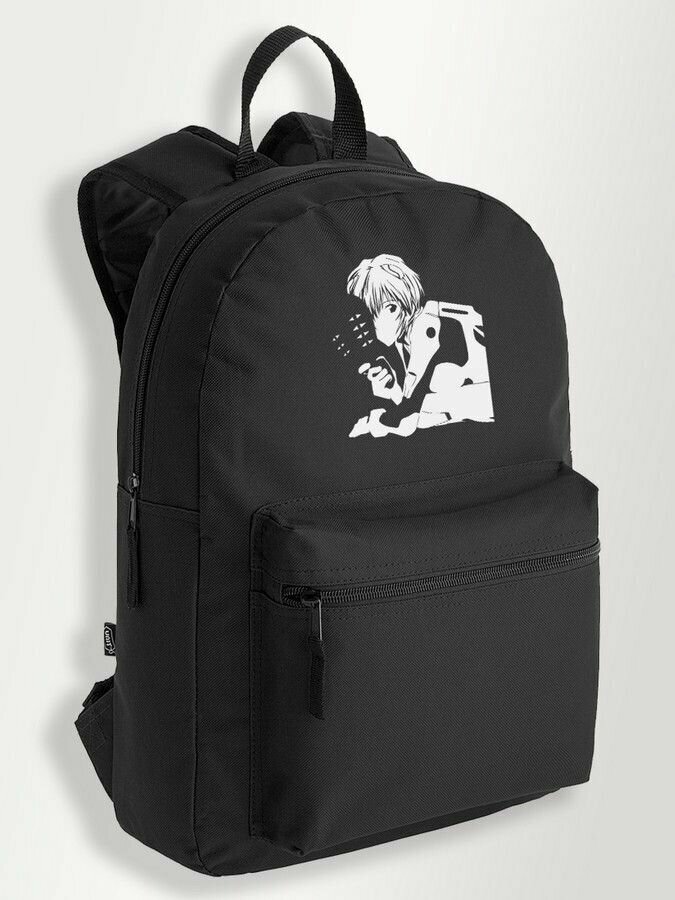 Черный школьный рюкзак с принтом аниме евангелион evangellion - 184