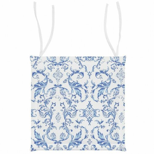 ЯяяПодушка-сидушка 40х40 ткань ХБ 87811 Гжельские фантазии Вид 1 608₽