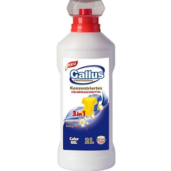 Gallus professional color гель для стирки белья 3 в 1 для цветных тканей, 57 стирок, 2 л