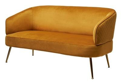 фото Скамья м-сити Скамья CIAO BLUVEL-68 Желтый, велюр / золотой каркас М-City арт. 629M04958