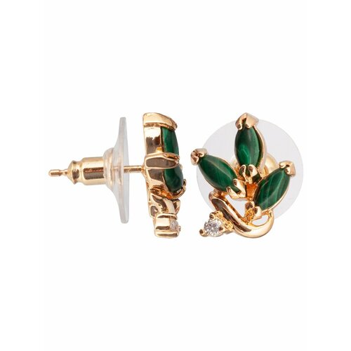 фото Серьги двусторонние lotus jewelry, малахит, зеленый