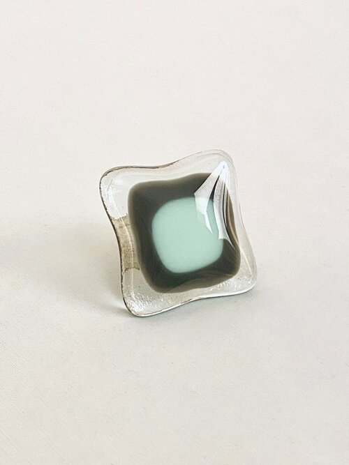 Кольцо Enzo Benzo, муранское стекло, безразмерное, бесцветный, зеленый