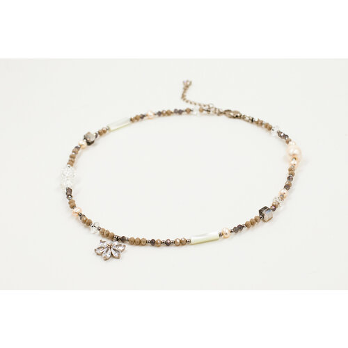 Чокер Sweet Honey jewelry, длина 38 см, серебряный, серый