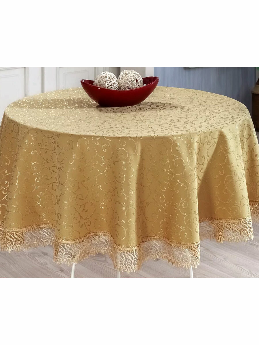 фото Скатерть EFOR 160Q Круглая Цвет Капучино