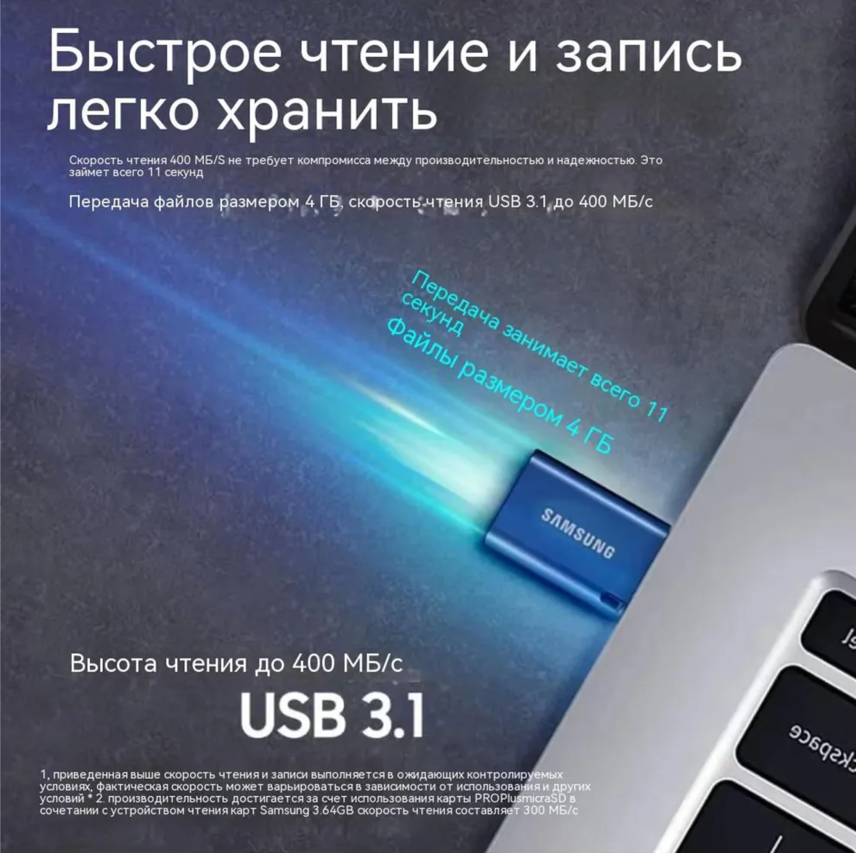 Флеш-накопитель Samsung USB Type-C 32 64 ГБ (MUF-64DA/APC) синий