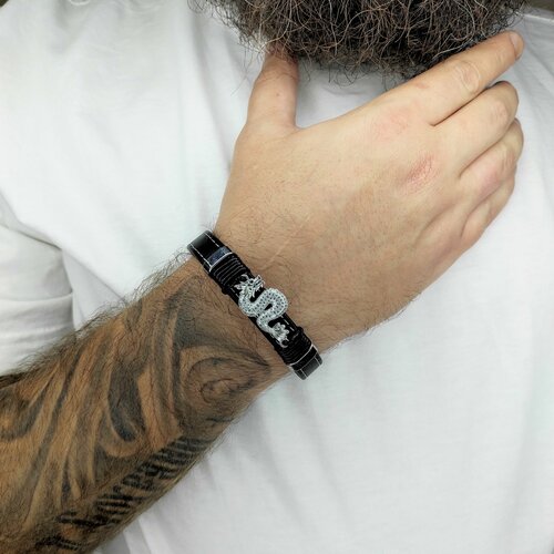 фото Браслет, металл, 1 шт., размер 21 см, красный, черный нет бренда