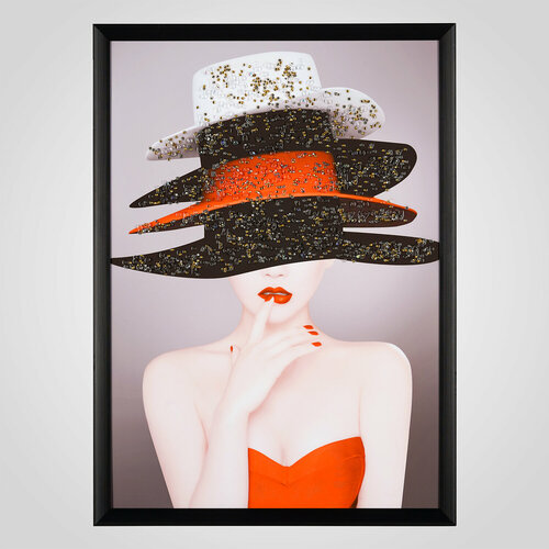 Интерьерное Декоративное Панно на Холсте с Кристальной аппликацией на сиреневом фоне