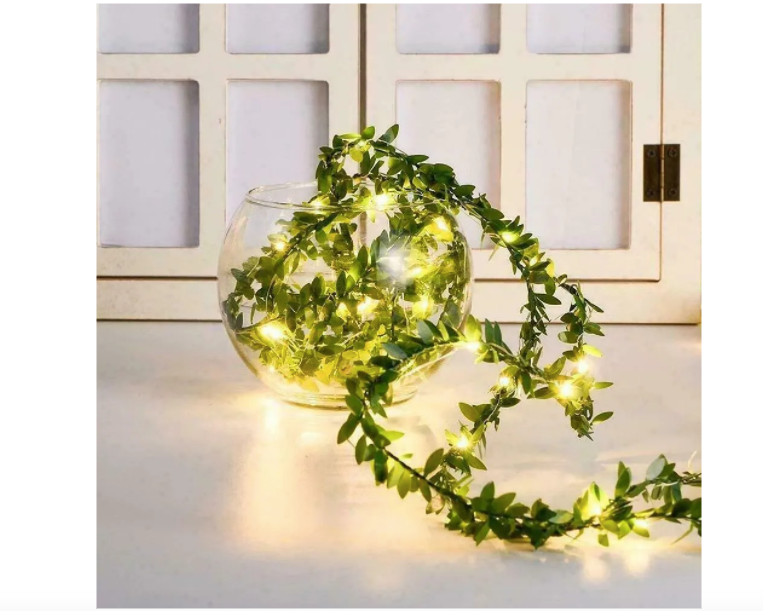 Гирлянда "Лиана с листьями" 10м от батареек — фото 1