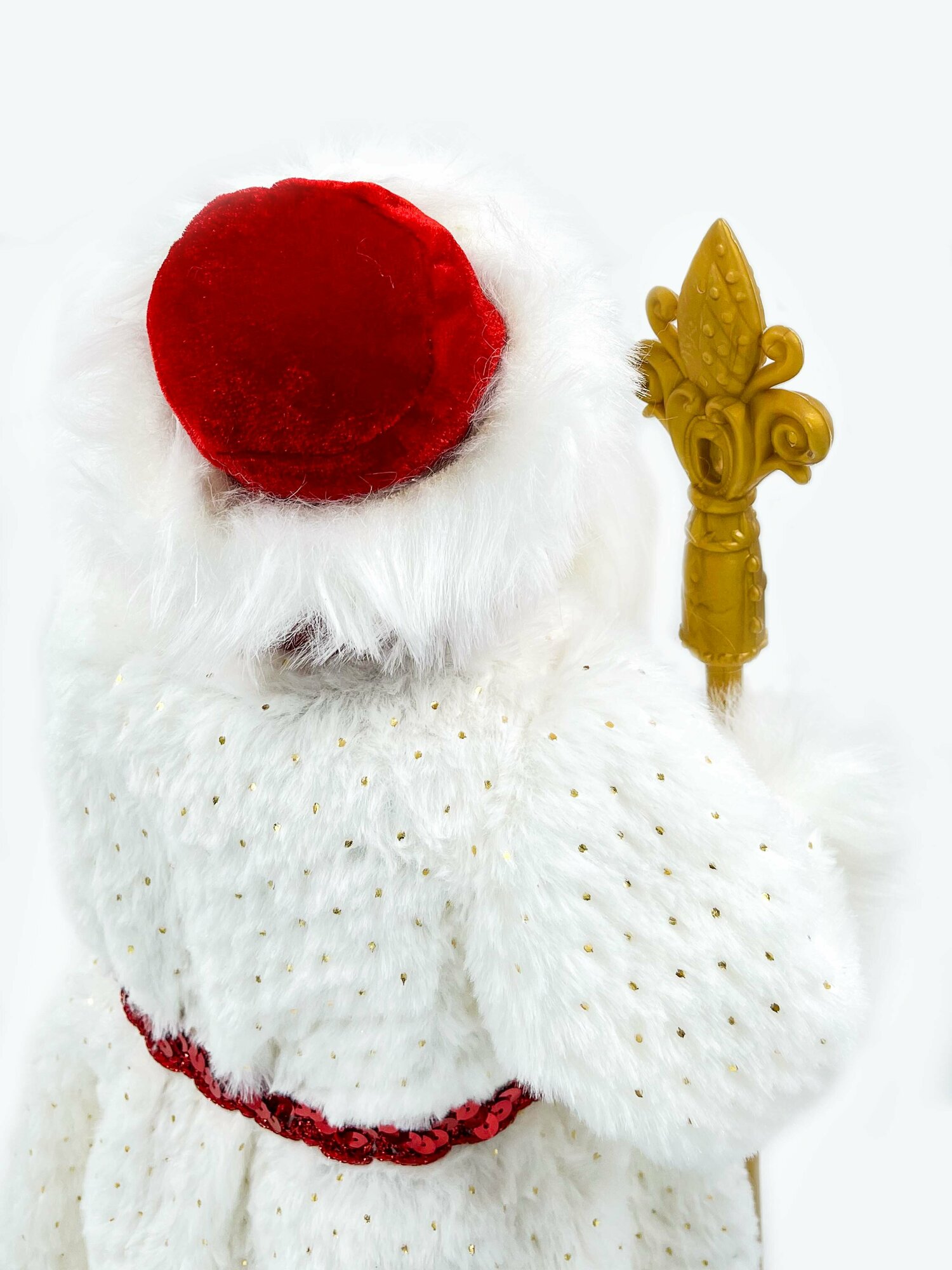 Дед Мороз музыкальный танцующий 45 см белый красный Р-1835