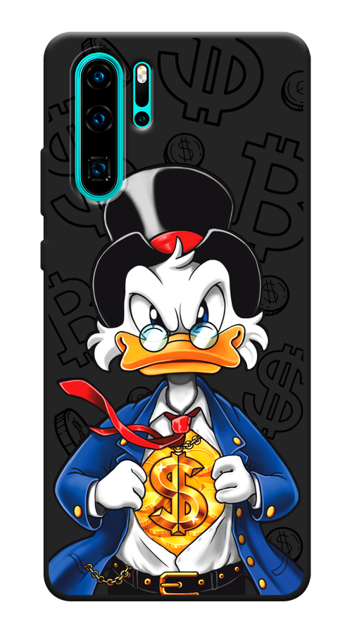 Матовый силиконовый чехол на Huawei P30 Pro / Хуавей P30 Pro Scrooge Supergold, черный